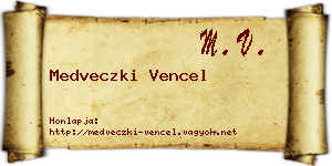 Medveczki Vencel névjegykártya